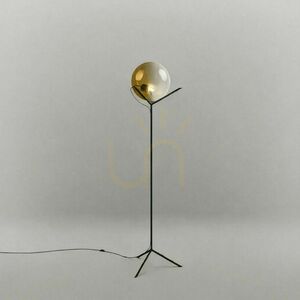 s.luce Orb Poseidon floor lamp white glass globe Ø30 cm, 170 cm, E27 small 10