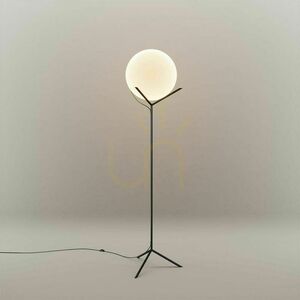 s.luce Orb Poseidon floor lamp white glass globe Ø30 cm, 170 cm, E27 small 12