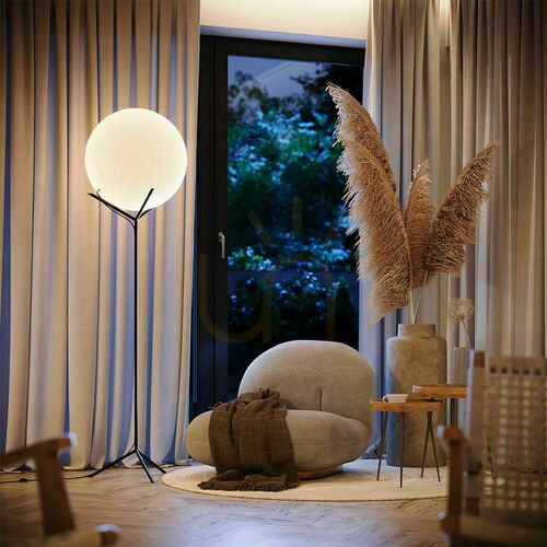 Check s.luce Orb Smoky Glass Floor Lamp 175 cm
