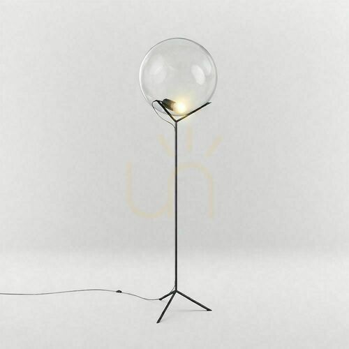 Check s.luce Orb Floor Lamp Glass Sphere Transparent 180 cm E27 Dimmable