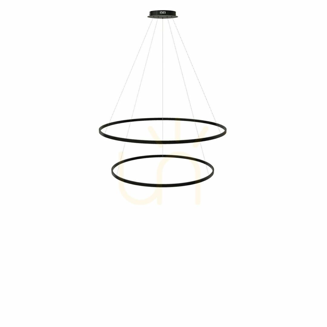 Show s.luce Ring LED 2-Light Centric Pendant Light Black Round Modern s.luce Ring LED 2-Light Centric Pendant Light Black Round Modern