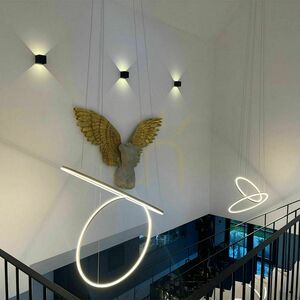 s.luce Ring LED 2-Light Centric Pendant Light Black Round Modern 5 s.luce Ring LED 2-Light Centric Pendant Light Black Round Modern small 5
