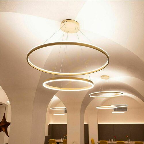 Check s.luce Ring LED 2-Light Centric Pendant Light Black Round Modern