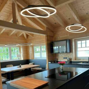 s.luce LED Ring 2-Light Centric Pendant Light Silver Modern small 3