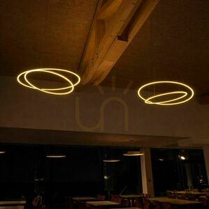 s.luce Ring LED Pendant Light Silver 2-Light 60/40 cm Dimmable small 6