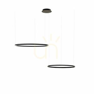 s.luce Ring LED Pendelleuchte 2-flammig Schwarz 80 cm Dimmbar small 14