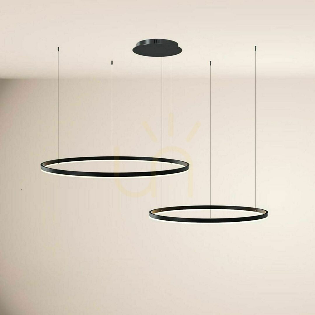 View s.luce Ring LED Pendelleuchte 2-flammig schwarz 100 cm dimmbar s.luce Ring LED Pendelleuchte 2-flammig schwarz 100 cm dimmbar