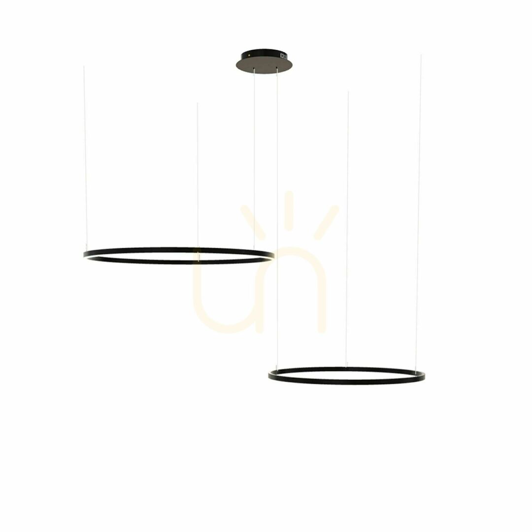 Show s.luce Ring LED Pendelleuchte 2-flammig schwarz 100 cm dimmbar s.luce Ring LED Pendelleuchte 2-flammig schwarz 100 cm dimmbar
