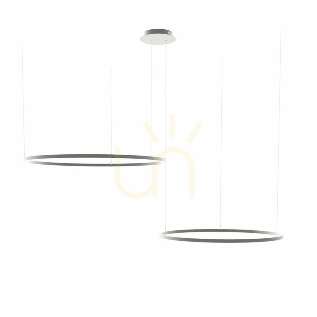 Display s.luce LED Ring 2-flammige Pendelleuchte Silber Ø 80/60 cm dimmbar s.luce LED Ring 2-flammige Pendelleuchte Silber Ø 80/60 cm dimmbar