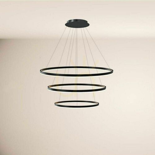Check s.luce Ring LED 3-Light Pendant Chandelier White 80/60/40 cm Modern