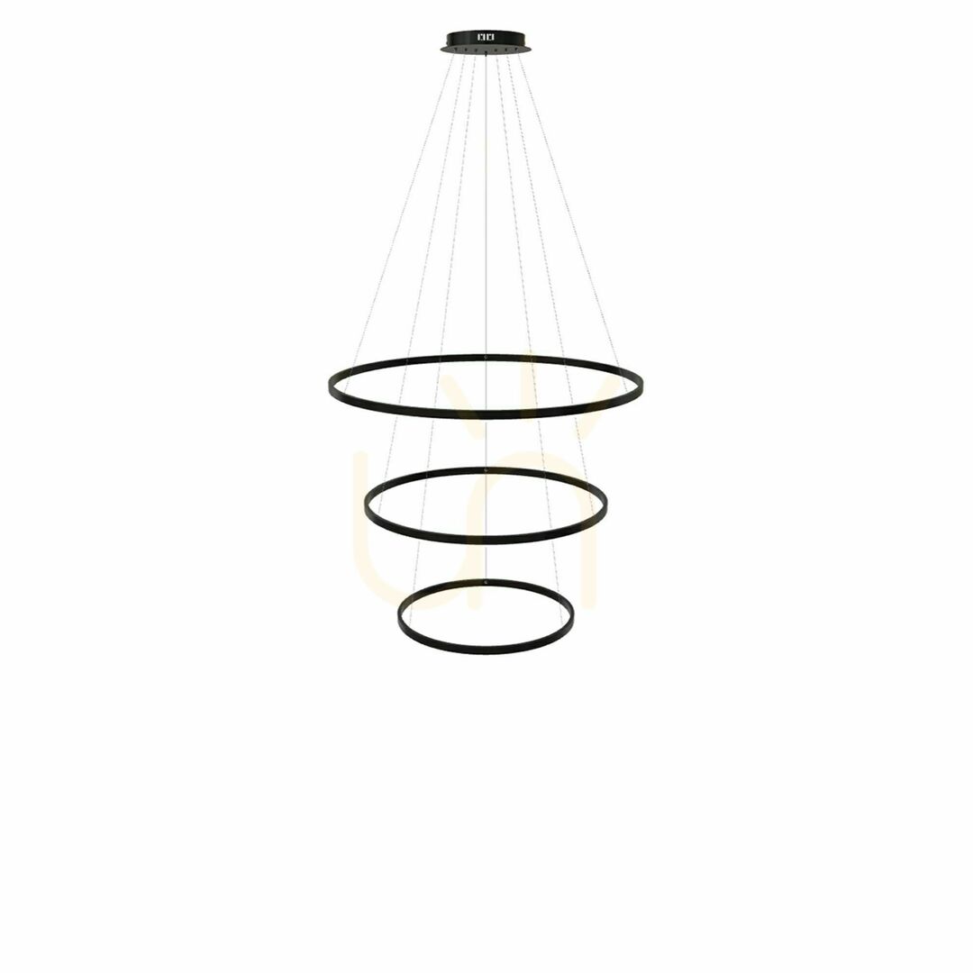 Display s.luce Ring LED Pendant Light 3-Light Black 80/60/40 cm Dimmable s.luce Ring LED Pendant Light 3-Light Black 80/60/40 cm Dimmable