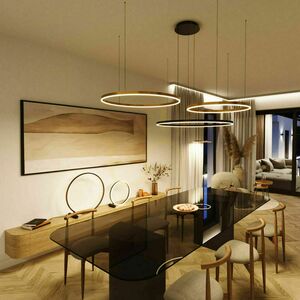 s.luce Ring LED 3-Licht Pendelleuchte Weiß 3000K Dimmbar 100/80/60 cm small 8