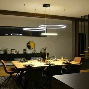 s.luce Ring LED 3-Light Golden Round Chandelier 120 cm small 5