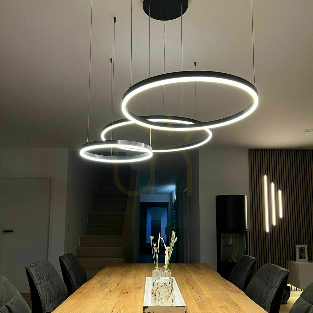 View s.luce Ring LED 3-Light Chandelier Silver 100/80/60 cm Modern Minimalist s.luce Ring LED 3-Light Chandelier Silver 100/80/60 cm Modern Minimalist