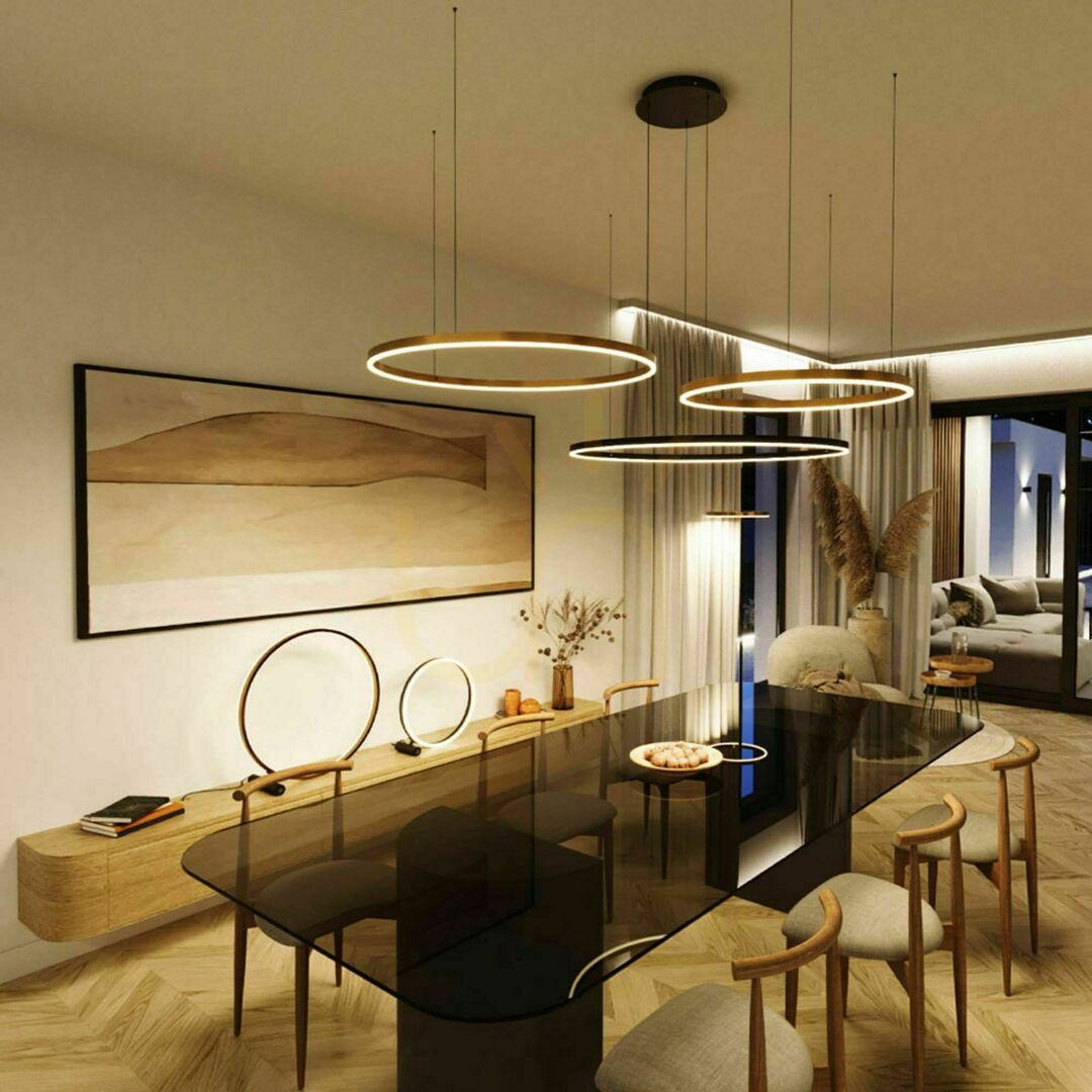 Display s.luce Ring LED 3-Light Chandelier Silver 100/80/60 cm Modern Minimalist s.luce Ring LED 3-Light Chandelier Silver 100/80/60 cm Modern Minimalist