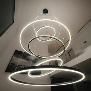 s.luce Ring LED Pendelleuchte 5-flammig schwarz 150 cm dimmbar small 12