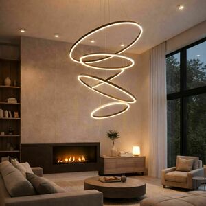s.luce Ring LED Pendelleuchte 5-flammig schwarz 150 cm dimmbar small 4