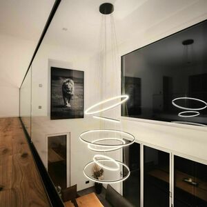s.luce Ring LED 5-Light Black Round Pendant Light 3000K Dimmable small 11