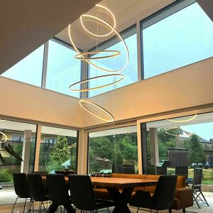 s.luce Ring LED 5-Light Black Round Pendant Light 3000K Dimmable small 6
