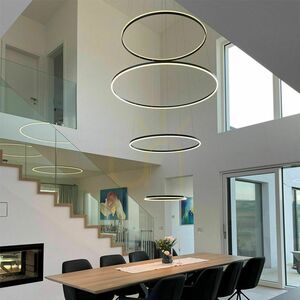 s.luce Ring LED 5-Light Silver Round Pendant Light 100 cm 7 s.luce Ring LED 5-Light Silver Round Pendant Light 100 cm small 7