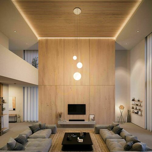 Check s.luce Orb 3-Light Black Glass Metal Chandelier