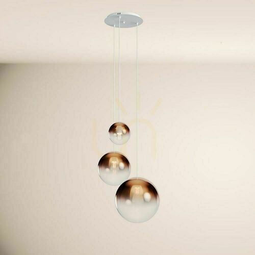 Check s.luce Orb Modular 3-Light Pendant Lamp E27 Copper Gradient Glass Metal