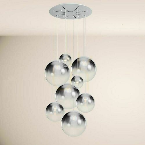 Check s.luce Orb 8-arm White Glass Modular Chandelier