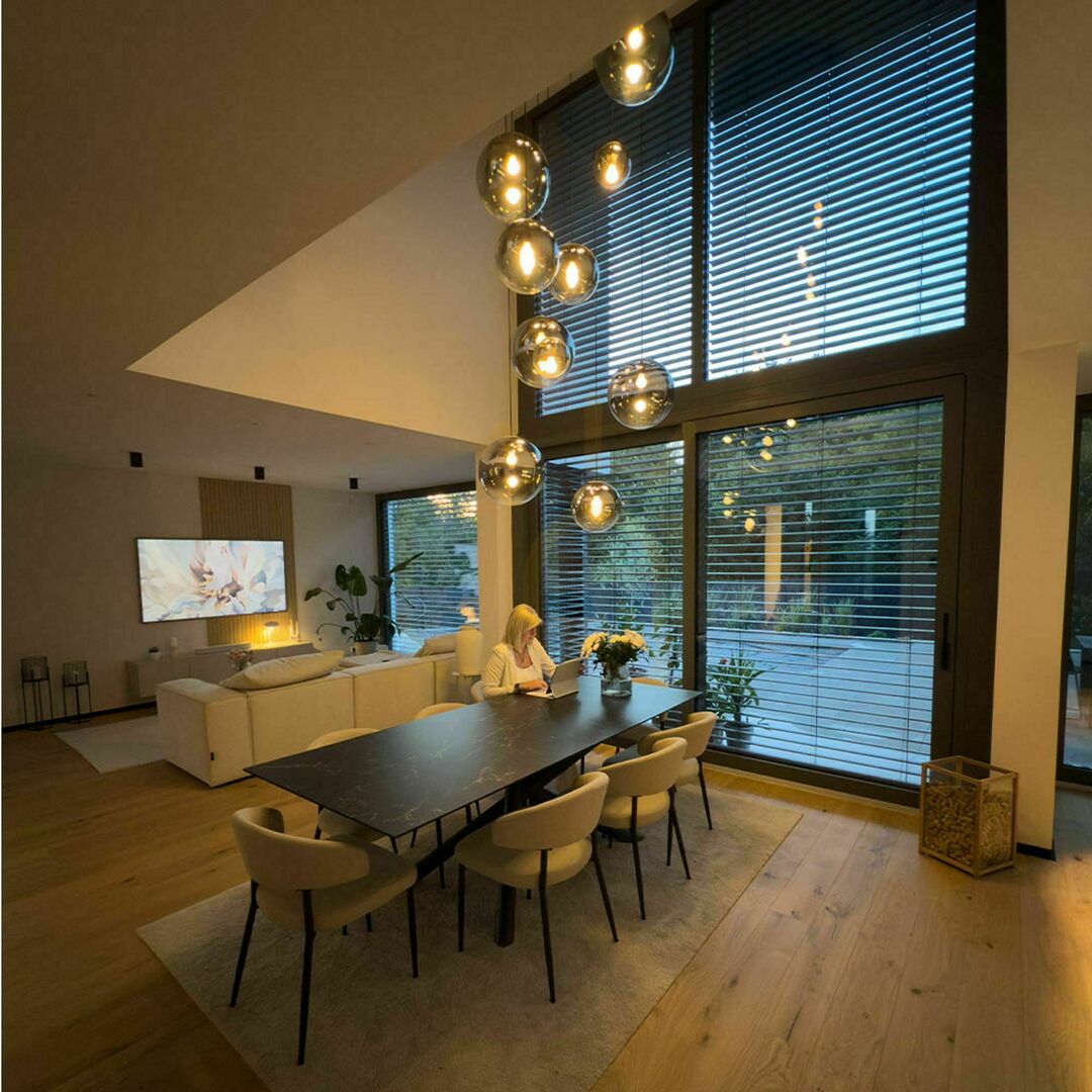 Check s.luce Orb Smoky Glass 8-Light Modular Chandelier s.luce Orb Smoky Glass 8-Light Modular Chandelier