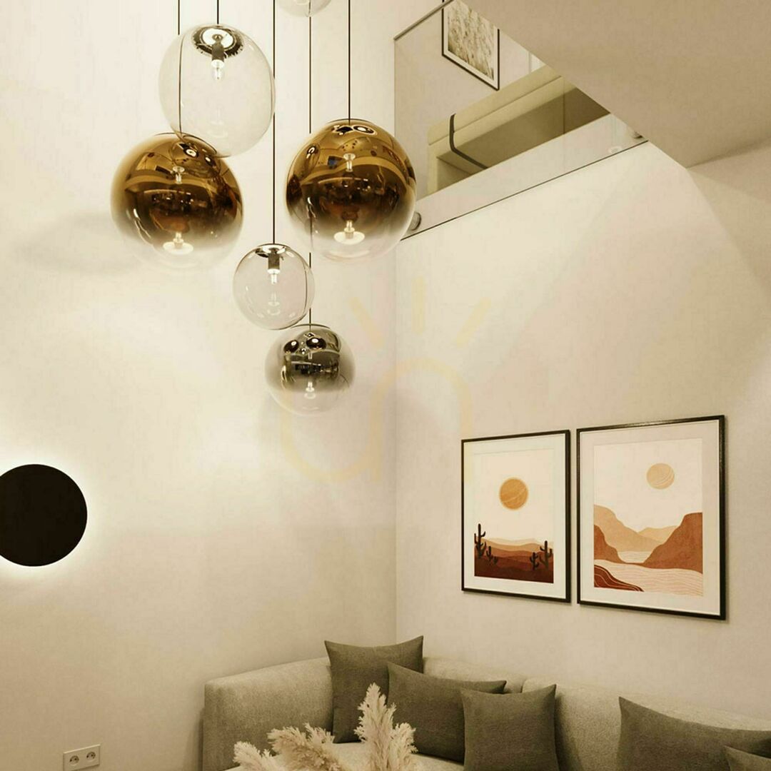 View s.luce Orb Smoky Glass 8-Light Modular Chandelier s.luce Orb Smoky Glass 8-Light Modular Chandelier
