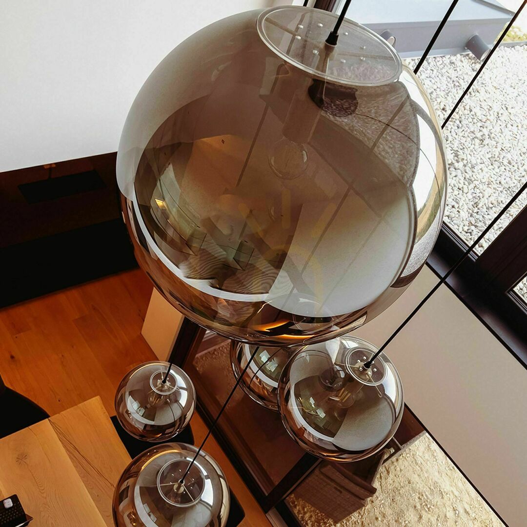Show s.luce Orb Smoky Glass 12-Light Modular Chandelier s.luce Orb Smoky Glass 12-Light Modular Chandelier