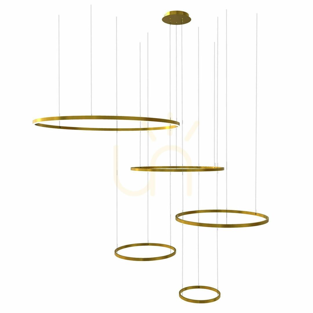 Display s.luce Ring LED 5-Light Black Round Pendant Chandelier s.luce Ring LED 5-Light Black Round Pendant Chandelier