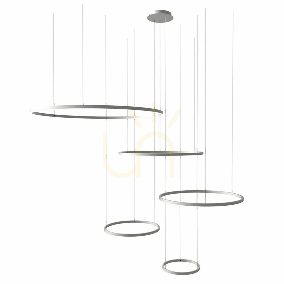 Show s.luce Ring LED 5-Light Black Round Pendant Chandelier s.luce Ring LED 5-Light Black Round Pendant Chandelier