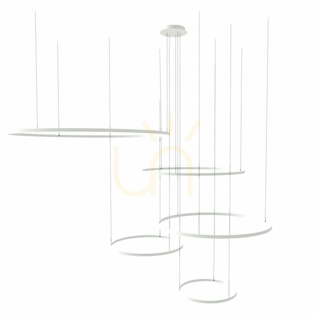 Display s.luce Ring LED 5-Light Black Round Pendant Chandelier s.luce Ring LED 5-Light Black Round Pendant Chandelier