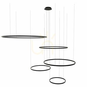 s.luce Ring LED Kronleuchter 5-flammig Schwarz Modern Dimmbar small 6
