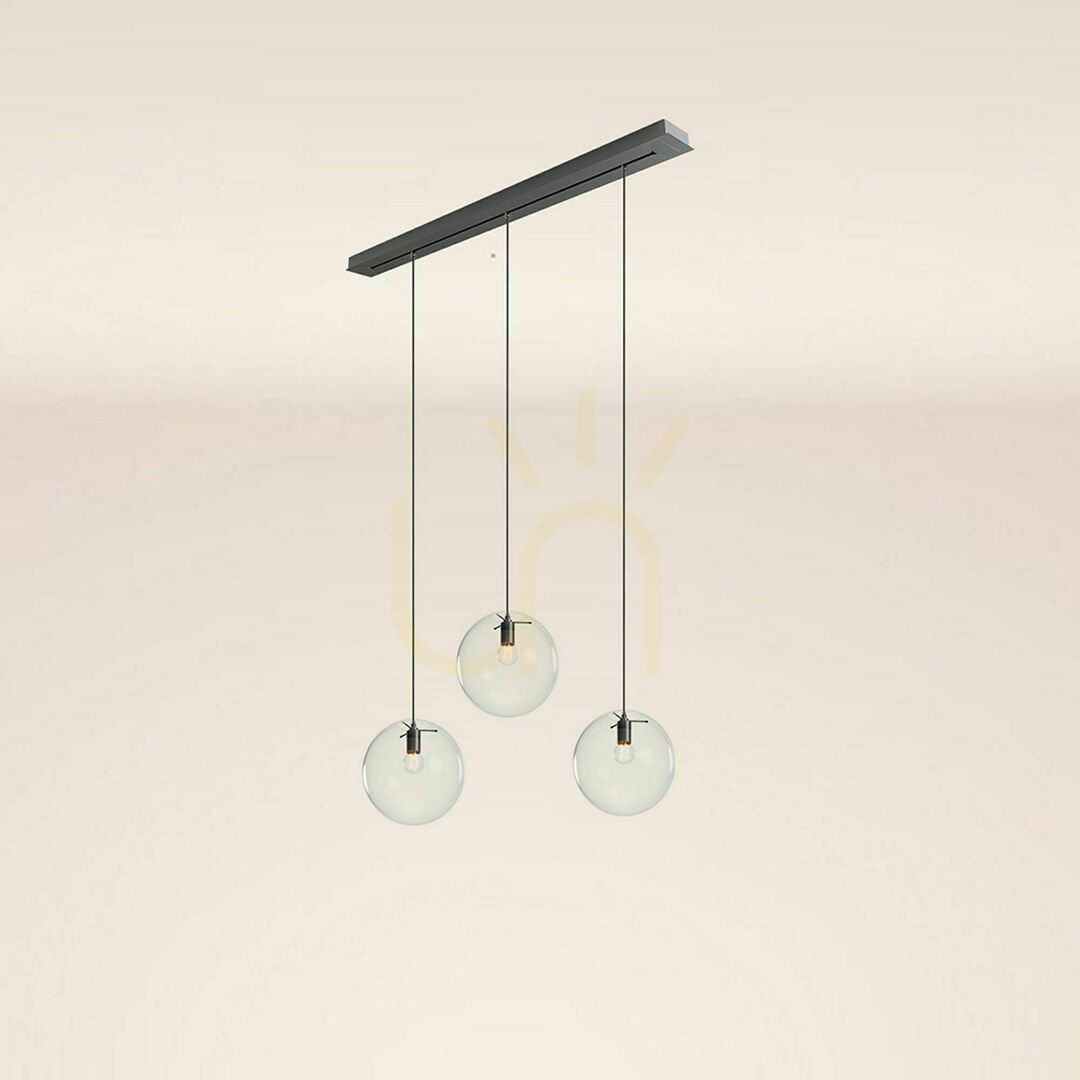 Check s.luce Orb 3-Light Smoky Glass Pendant Light Ø 30 cm s.luce Orb 3-Light Smoky Glass Pendant Light Ø 30 cm