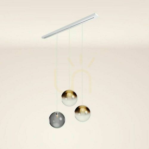 Check s.luce Orb 3-Light Golden Glass Metal Chandelier 40 cm