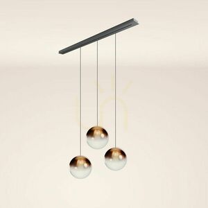 s.luce Orb 3-Light Golden Glass Metal Chandelier 40 cm small 9