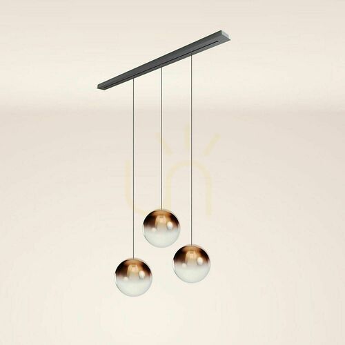 Check s.luce Orb 3-Light Copper Glass Chandelier 40 cm