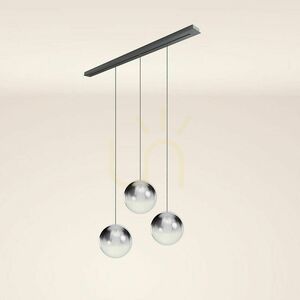 s.luce Orb 3-Light Gold Glass Metal Dining Room Chandelier, 40 cm small 8