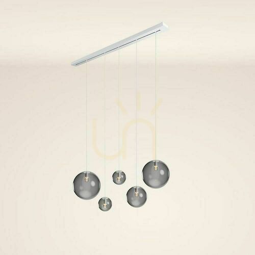 Check s.luce Orb 5-Light Smoky Glass Pendant Light Dining Room
