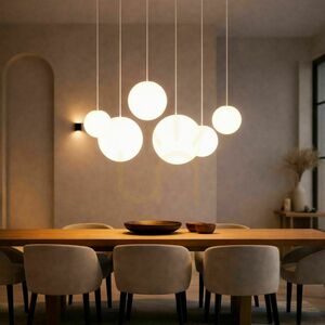 s.luce Orb 5-Light Glass Pendant Chandelier for Dining Room small 3