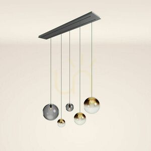 s.luce Orb 5-arm Smoky Glass Chandelier, 2-Row, 160 cm small 12