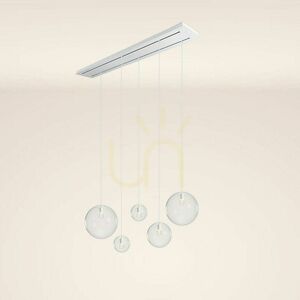 s.luce Orb 5-arm Smoky Glass Chandelier, 2-Row, 160 cm small 13