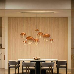 s.luce Orb 8-flammiger Smoky Glas-LED-Chandelier, 2-reihig, 160 cm 2 s.luce Orb 8-flammiger Smoky Glas-LED-Chandelier, 2-reihig, 160 cm small 2