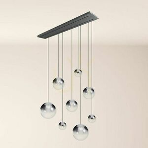 s.luce Orb 8-flammiger Glas Pendelleuchter weiß, 2-reihig small 10