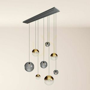 s.luce Orb 8-flammiger Glas Pendelleuchter weiß, 2-reihig small 14