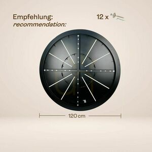 s.luce Modular Round Black Metal Ceiling Canopy 16-Light 60 cm small 4