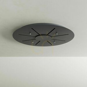 s.luce Modular Round Black Metal Ceiling Canopy 16-Light 60 cm small 8