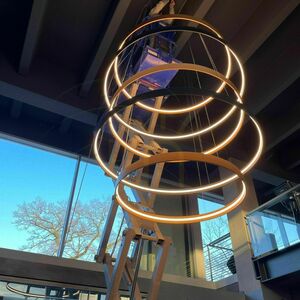 s.luce Ring LED Chandeliers Black 100 cm Dimmable Round Modern small 9