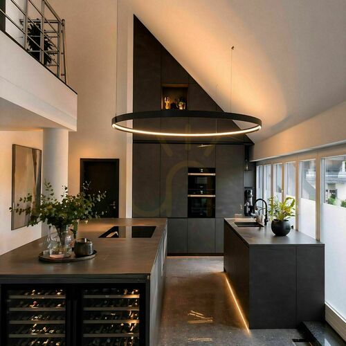 Check s.luce Ring LED Pendant Light Black 80 cm Dimmable